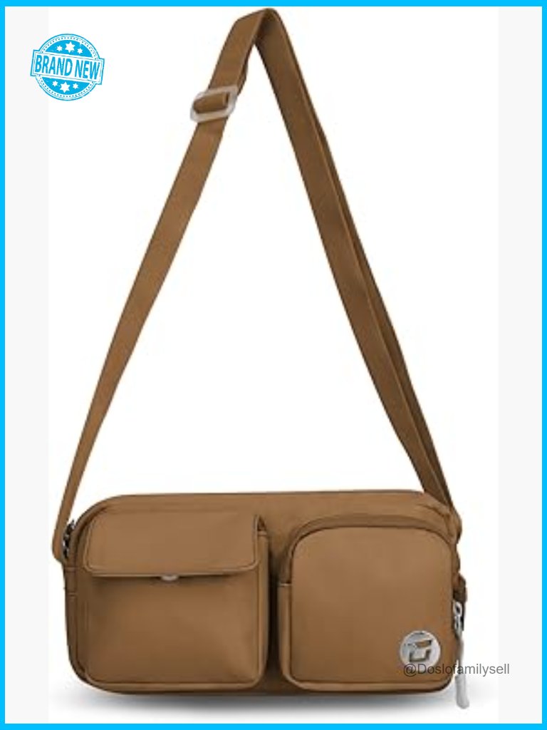 Minimalist Crossbody Bag Adjustable Strap Lightweight Nylon Multi-Pocket Satchel